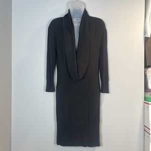Black Cowl Neck Midi Sweater Dress